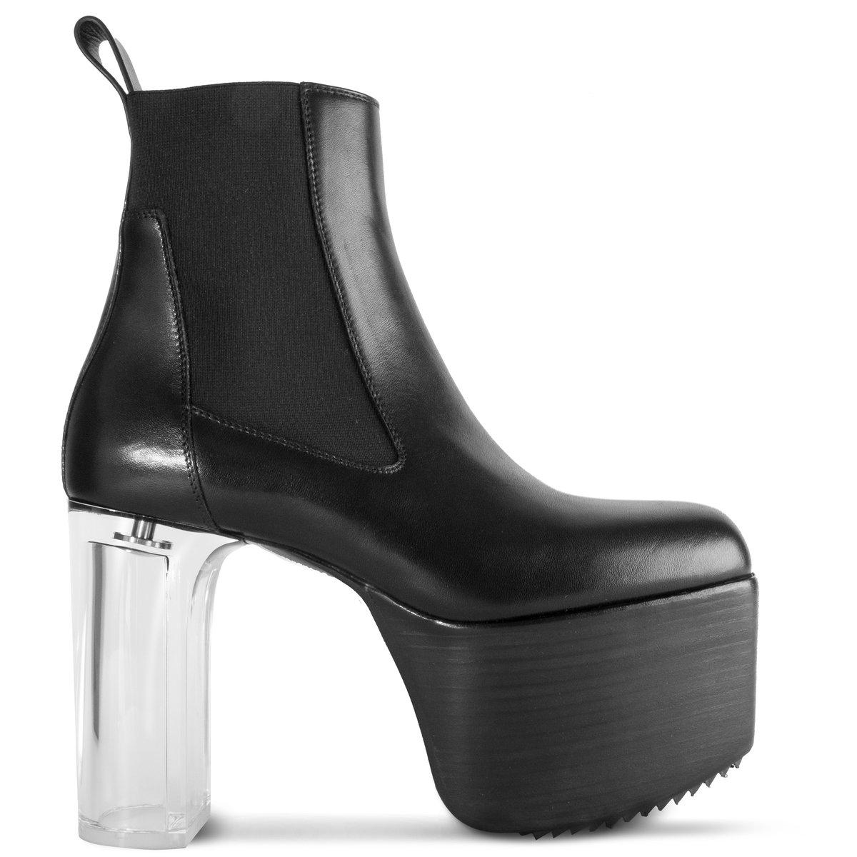 Rick Owens Transparent Heel Platform Kiss Boots in Black | Lyst